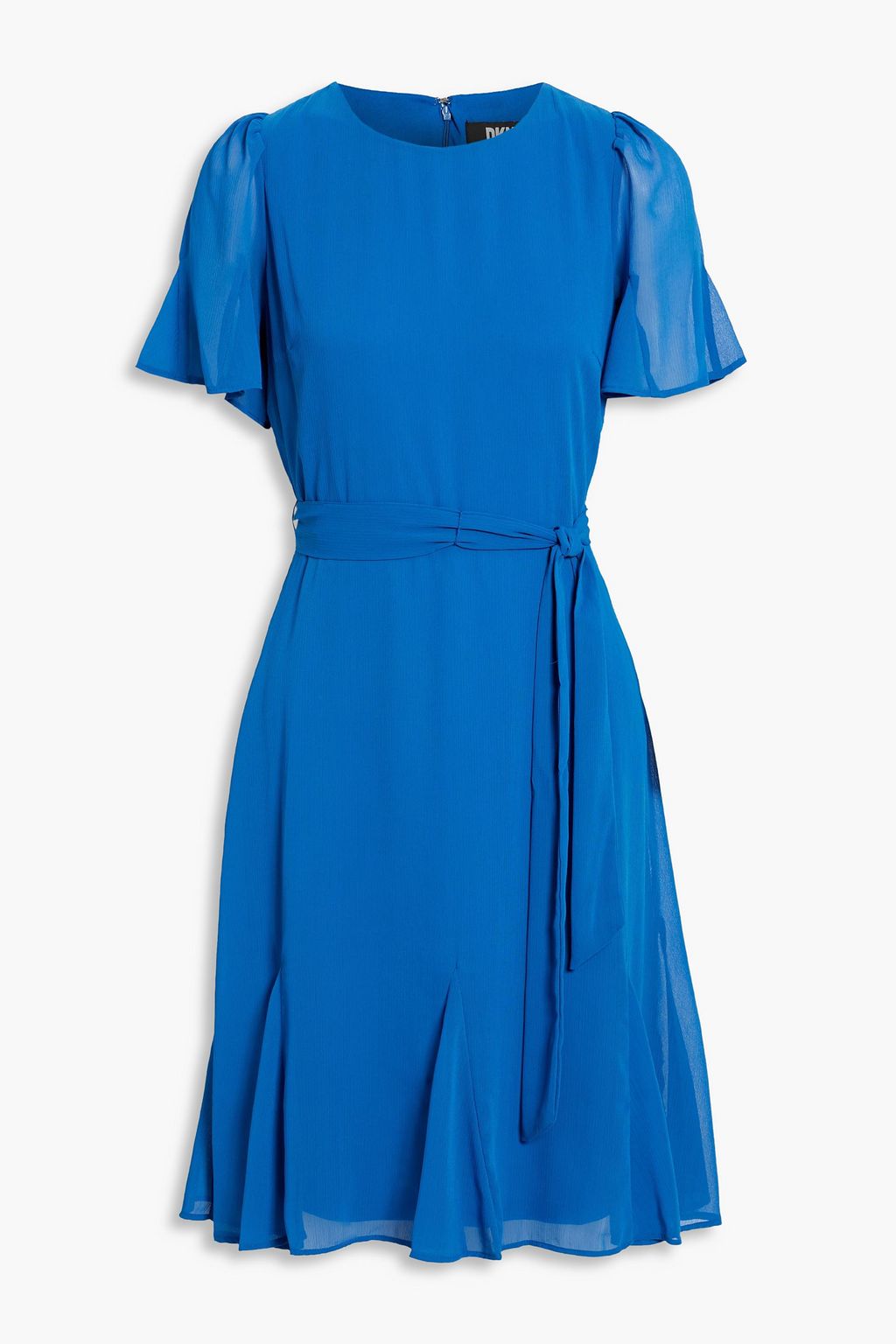DKNY Belted crepon mini dress THE OUTNET