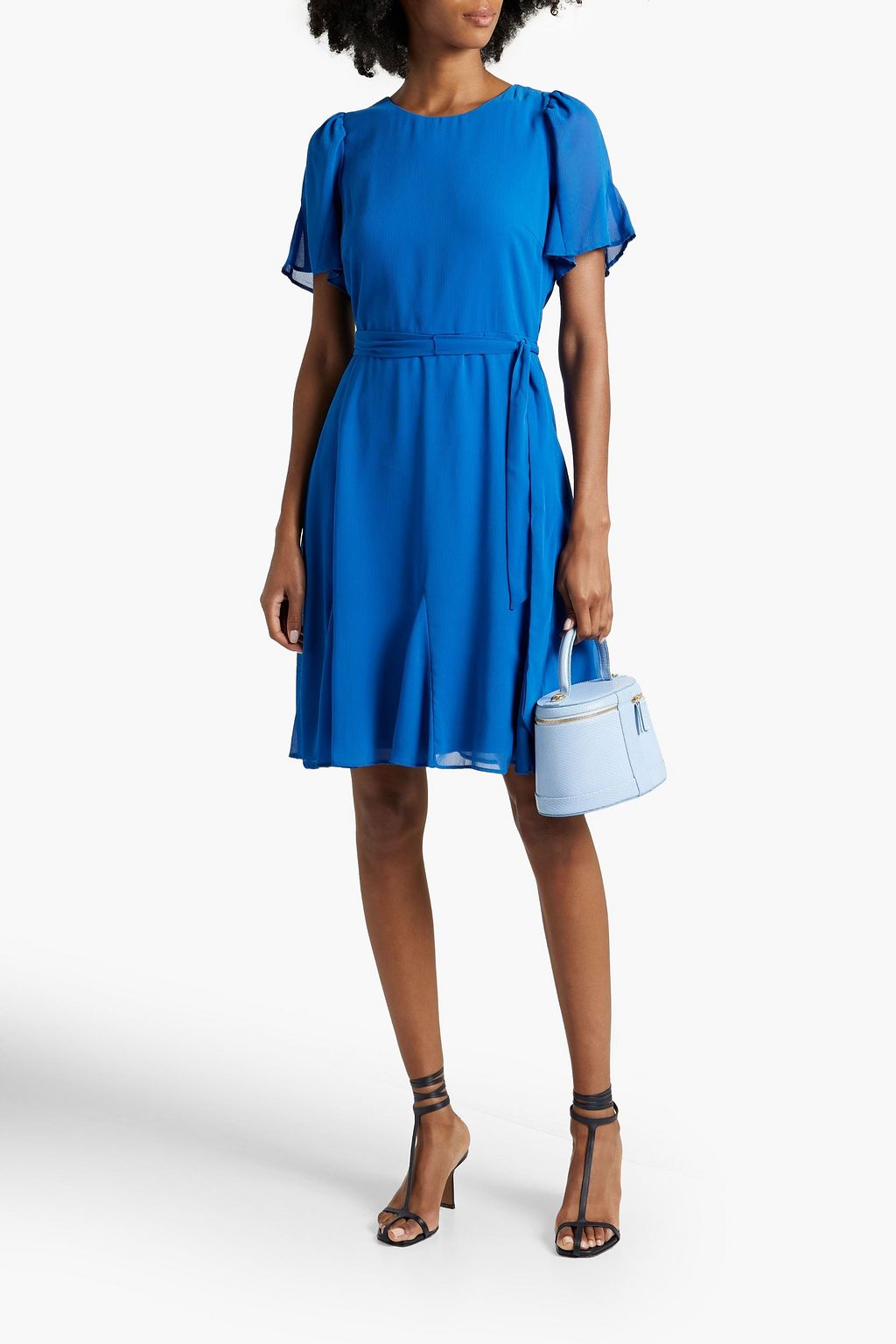DKNY クレポン ミニワンピース ベルト付き