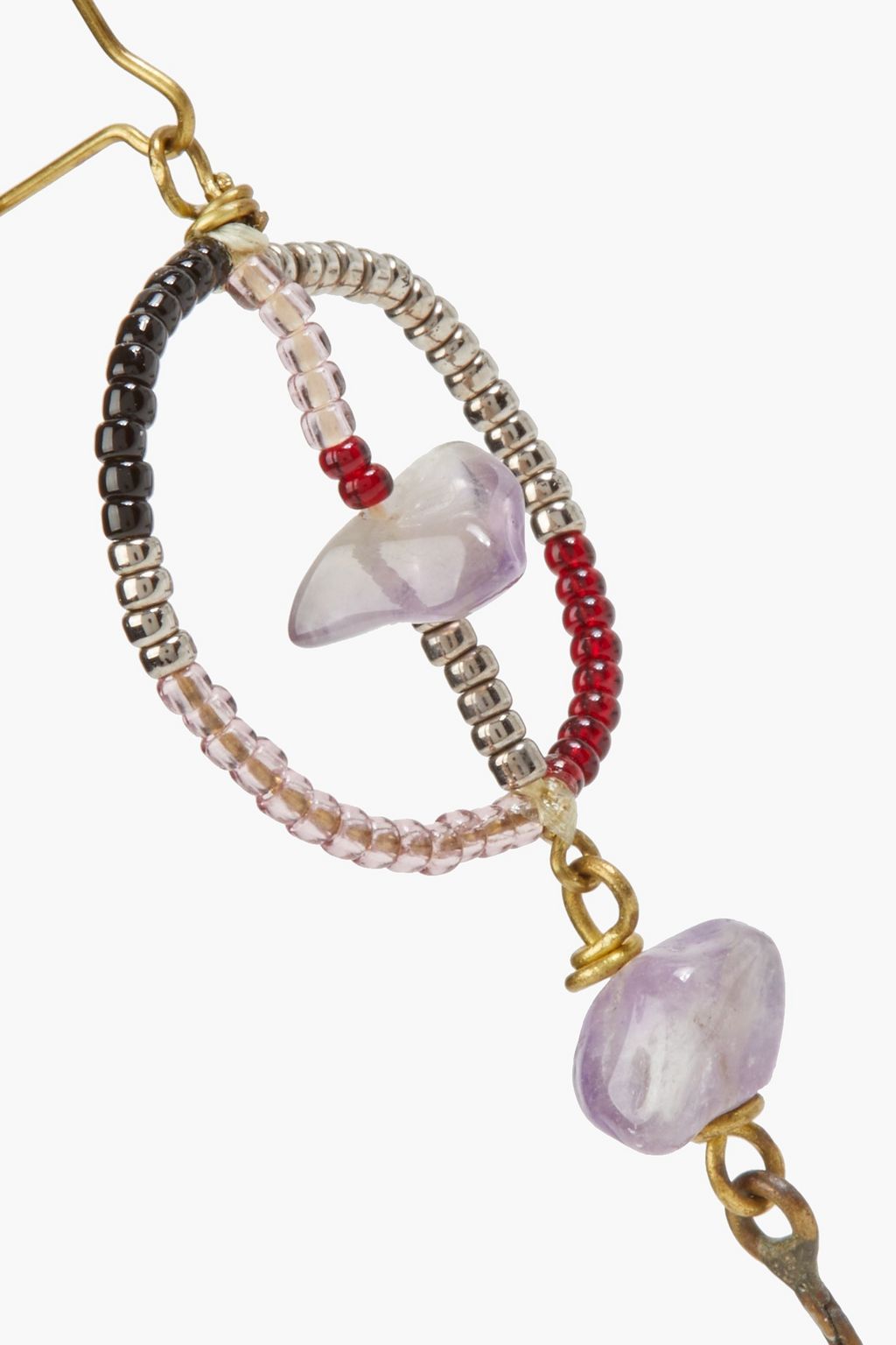 ETRO Gold-tone, stone, feather and bead earrings