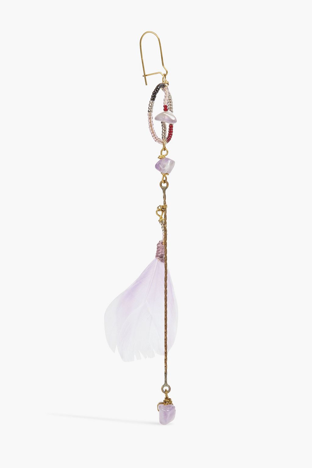 ETRO Gold-tone, stone, feather and bead earrings