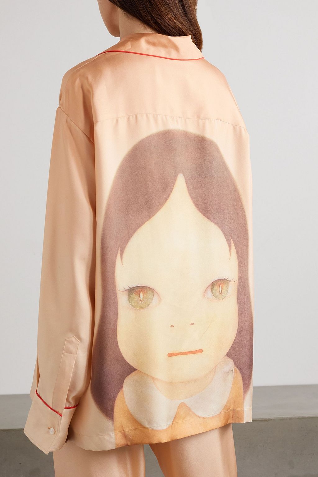 STELLA MCCARTNEY + Yoshitomo Nara printed silk-satin blouse