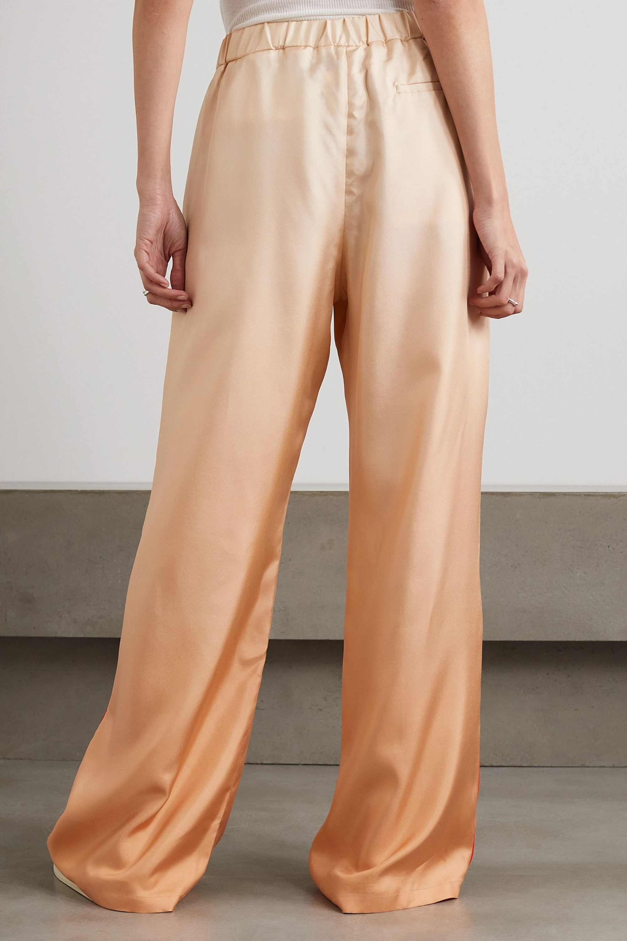 Stella McCartney + Yoshitomo Nara printed silk-satin wide-leg pants
