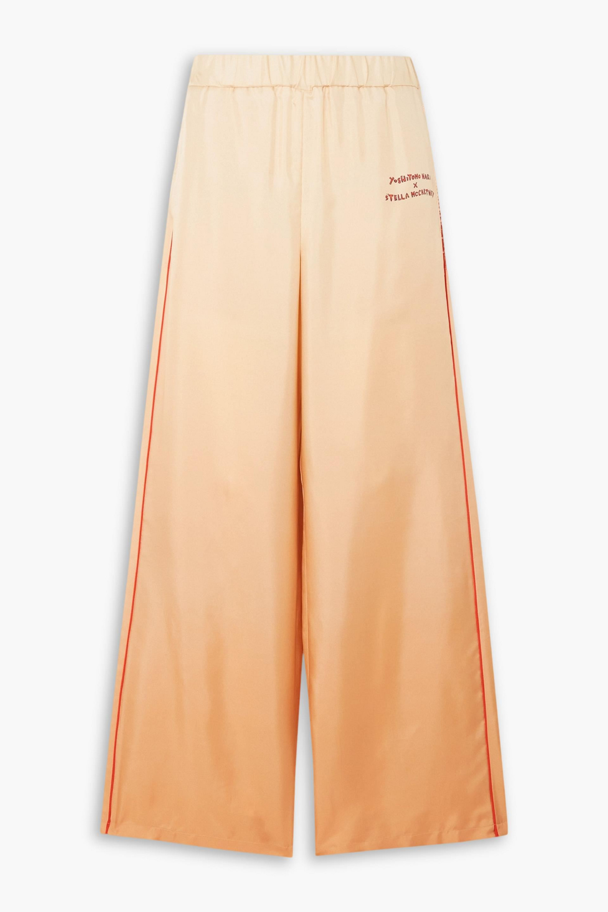 Stella McCartney + Yoshitomo Nara printed silk-satin wide-leg pants