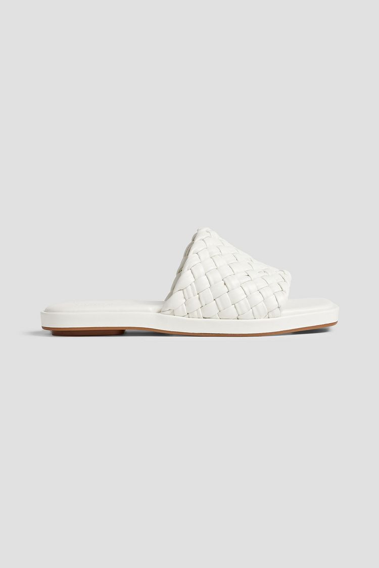 VINCE. Rumi woven leather slides | Sale up to 70% off | THE OUTNET