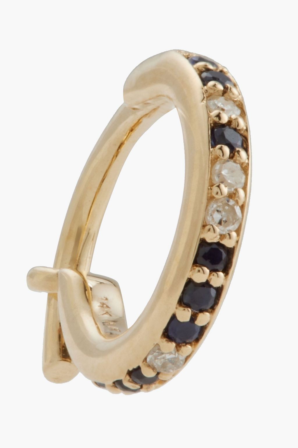 ADINA REYTER 14-karat gold, diamond and sapphire hoop earrings
