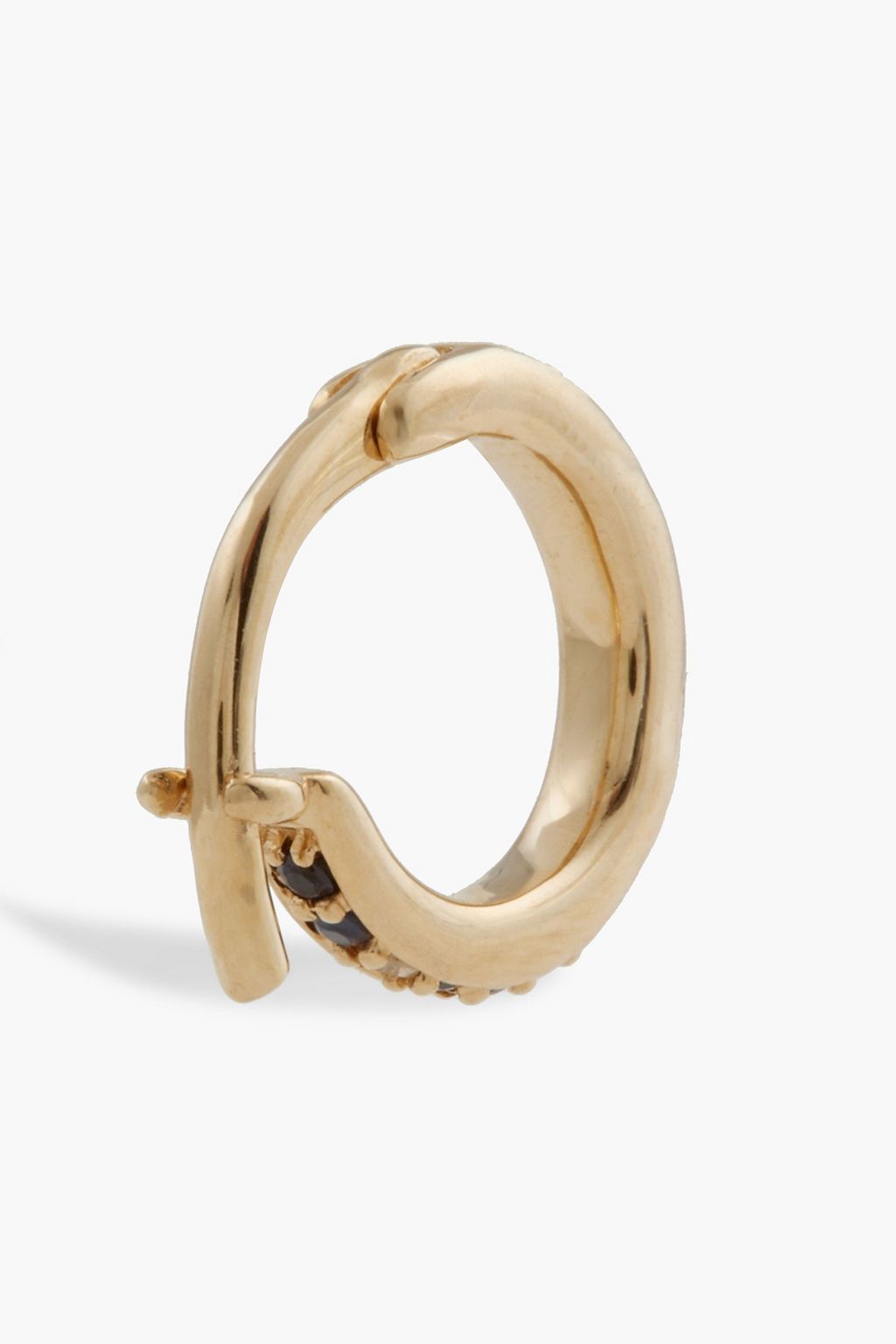 ADINA REYTER 14-karat gold, diamond and sapphire hoop earrings
