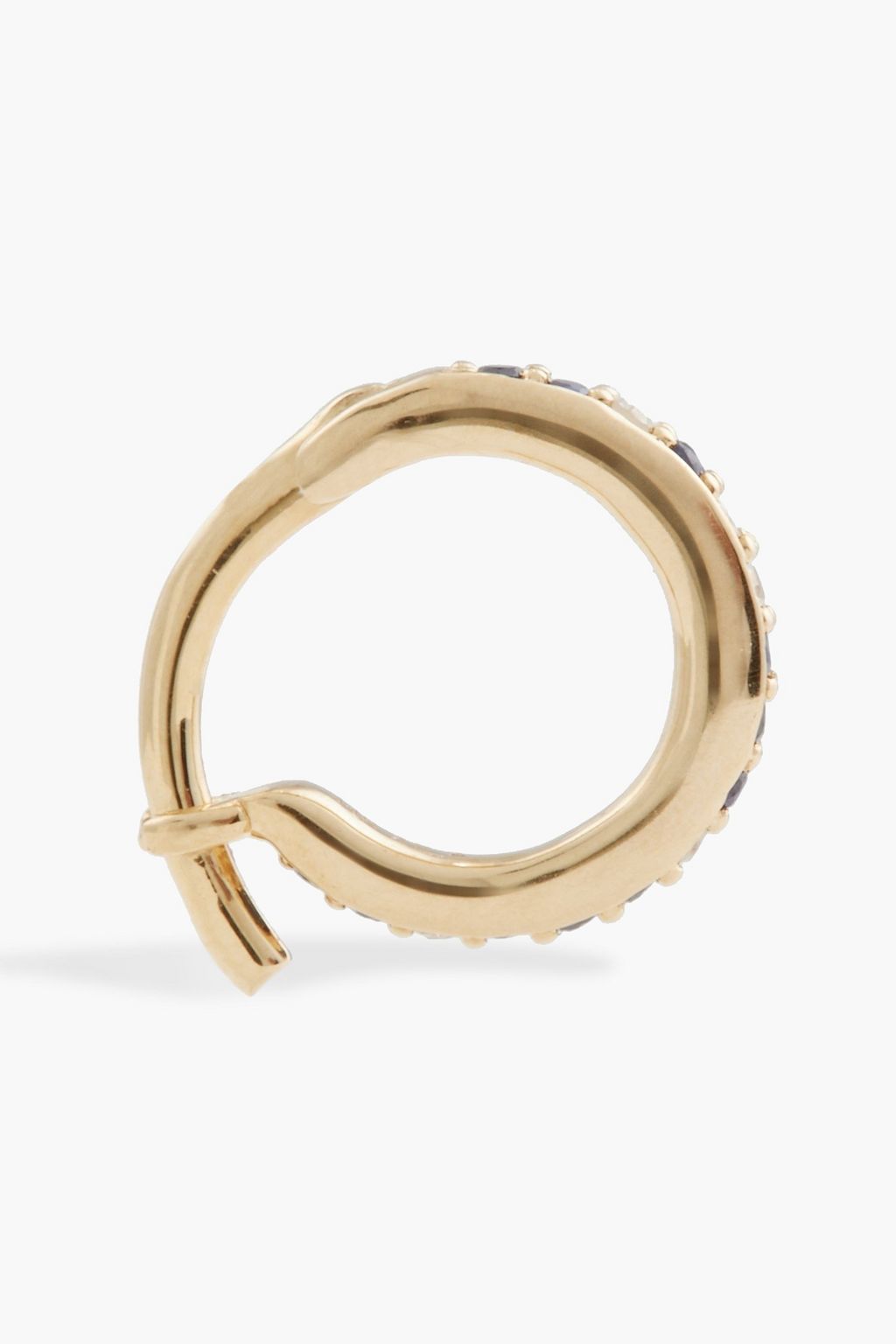 ADINA REYTER 14-karat gold, diamond and sapphire hoop earrings