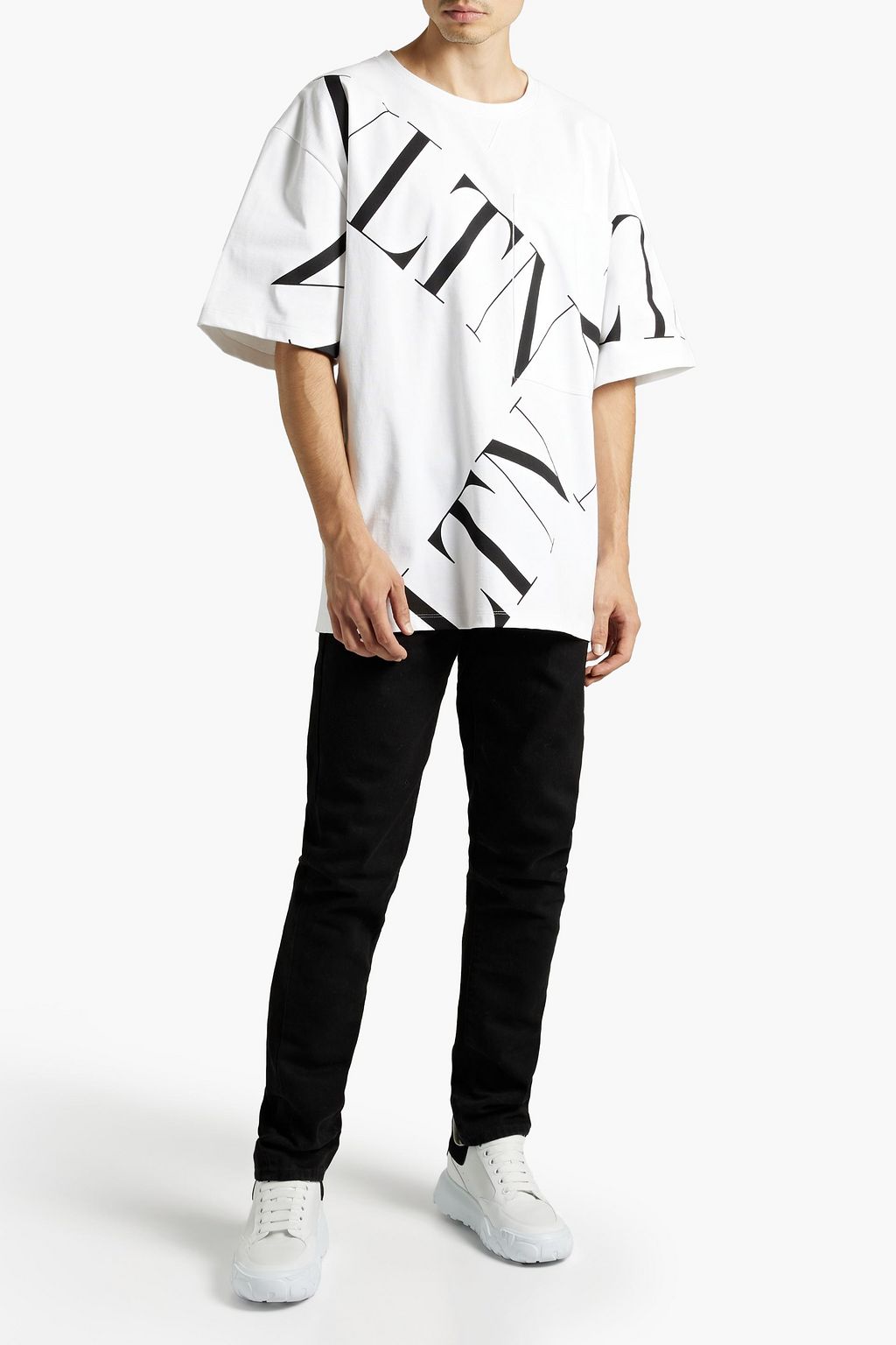 VALENTINO Printed cotton-jersey T-shirt