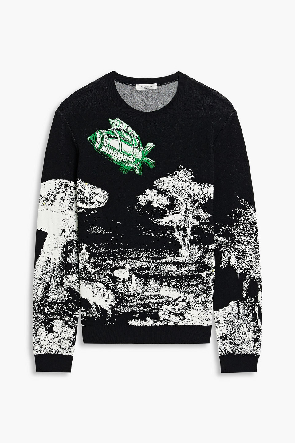 Valentino Black Virgin Wool Sweater In Black