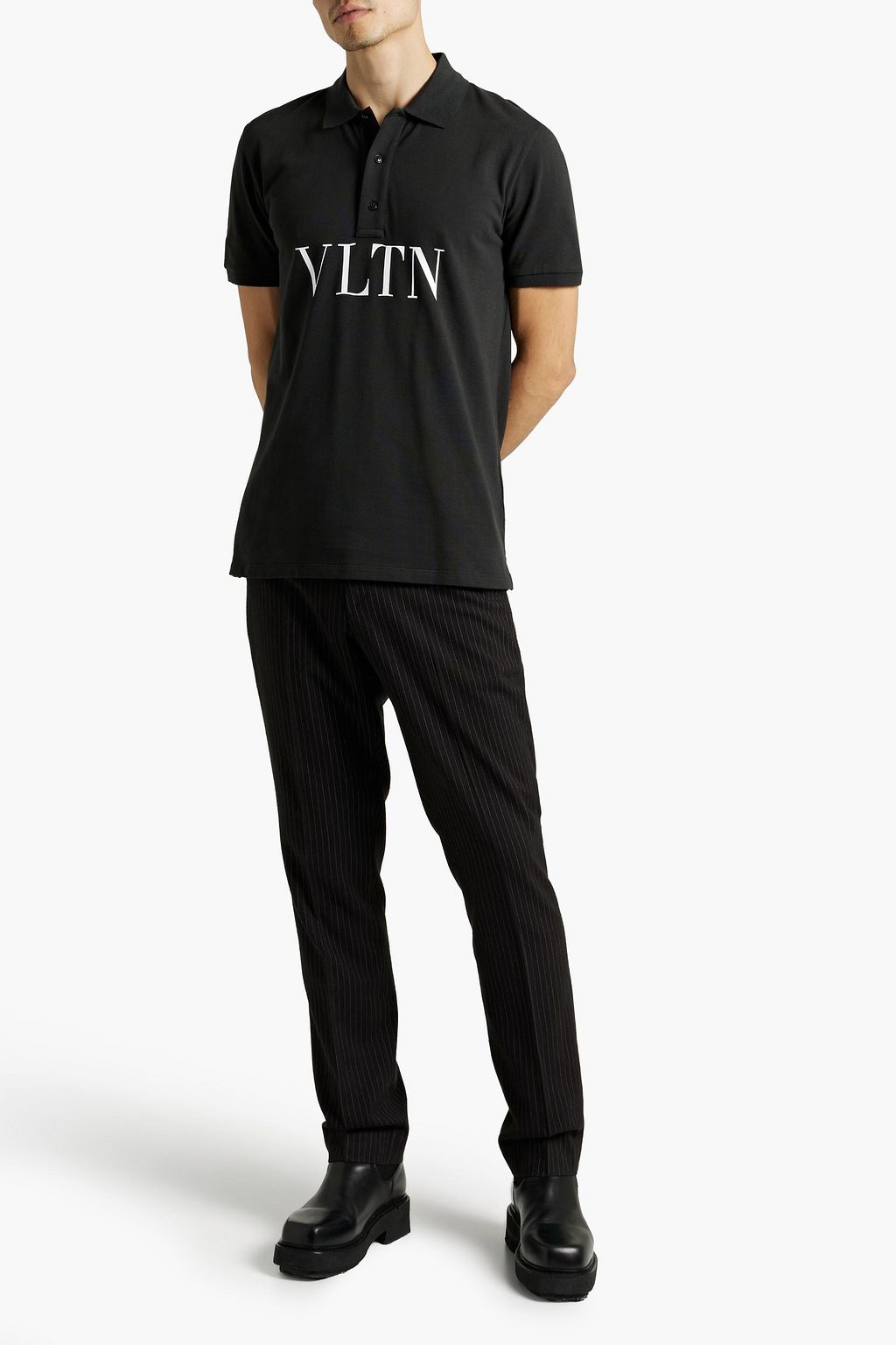 VALENTINO GARAVANI Printed cotton-piqué polo shirt