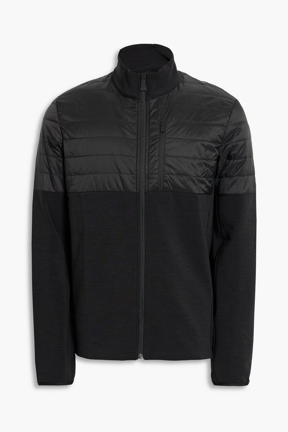 Aztech Smuggler Quilted Shell-paneled Fleece Jacket In Black