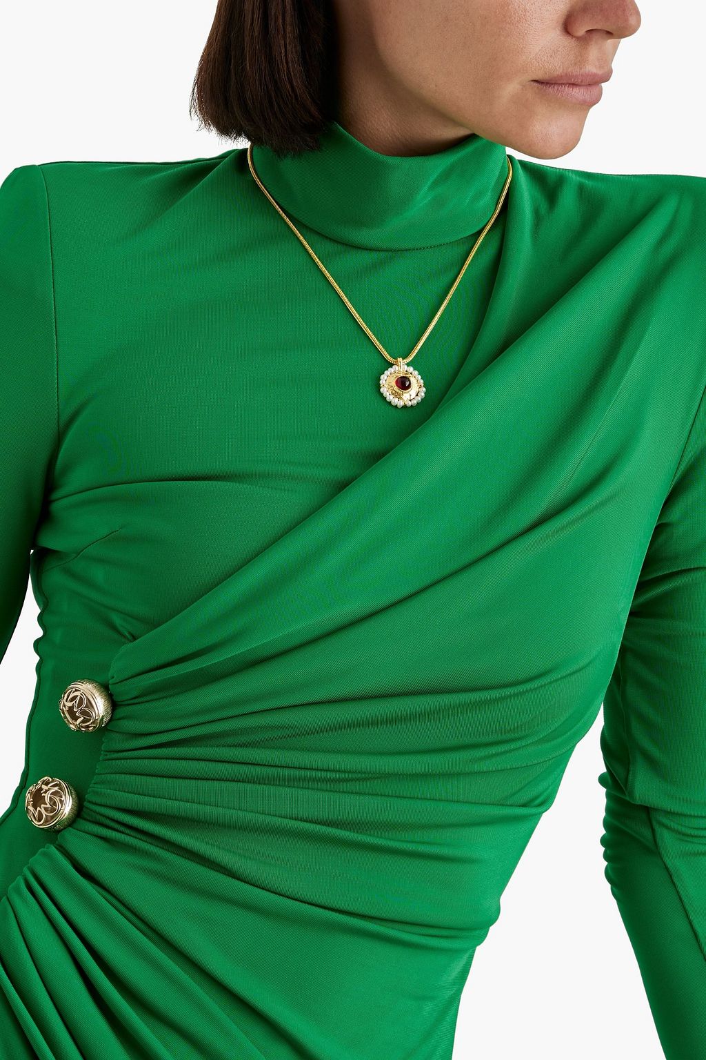 PAMELA LOVE Gold-plated pearl and stone necklace