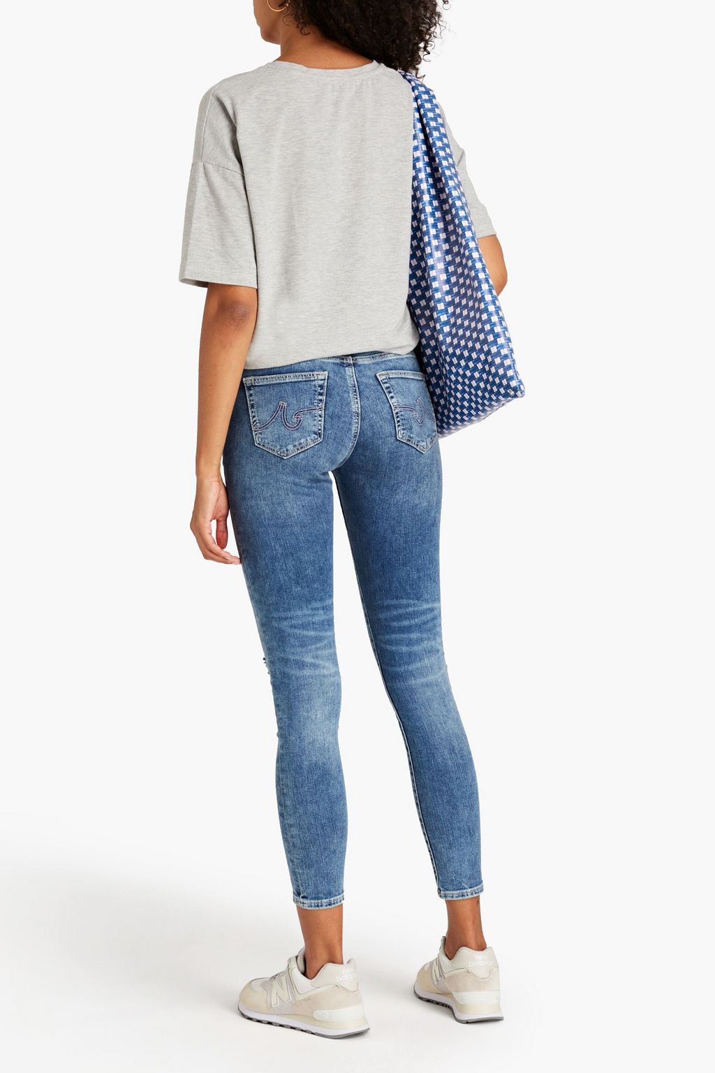 AG JEANS Legging distressed lowrise skinny jeans THE