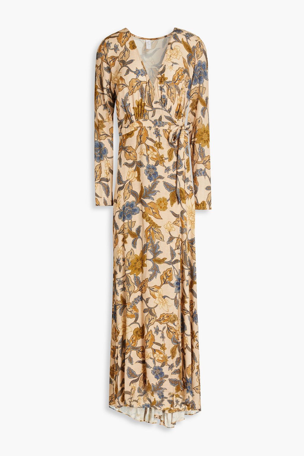 TIGERLILY Soraya Suri gathered printed crepe midi wrap dress | THE OUTNET