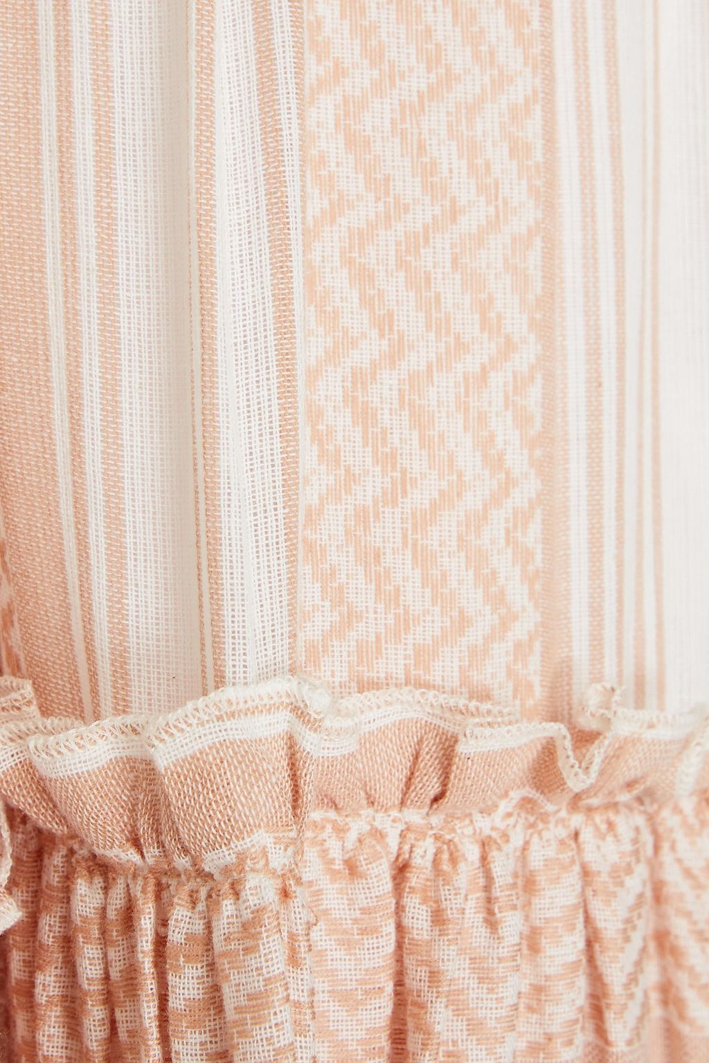 TIGERLILY Okimi Roisini shirred cotton-jacquard maxi dress