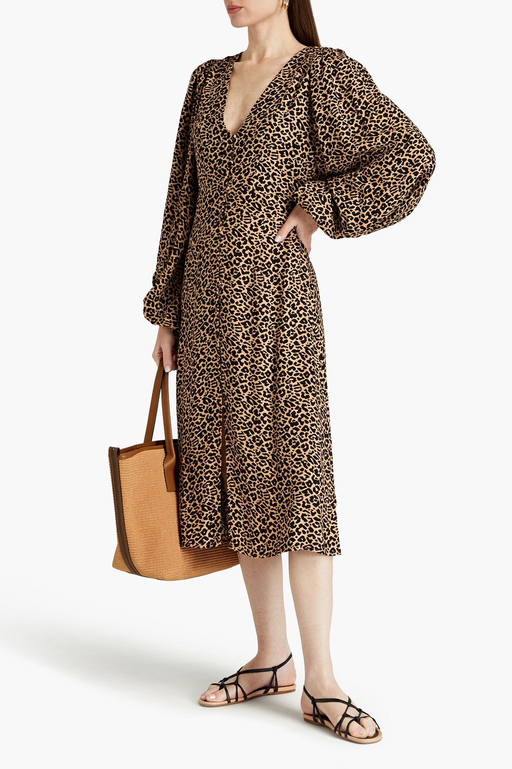 TIGERLILY Jemila Raquel leopard-jacquard midi dress