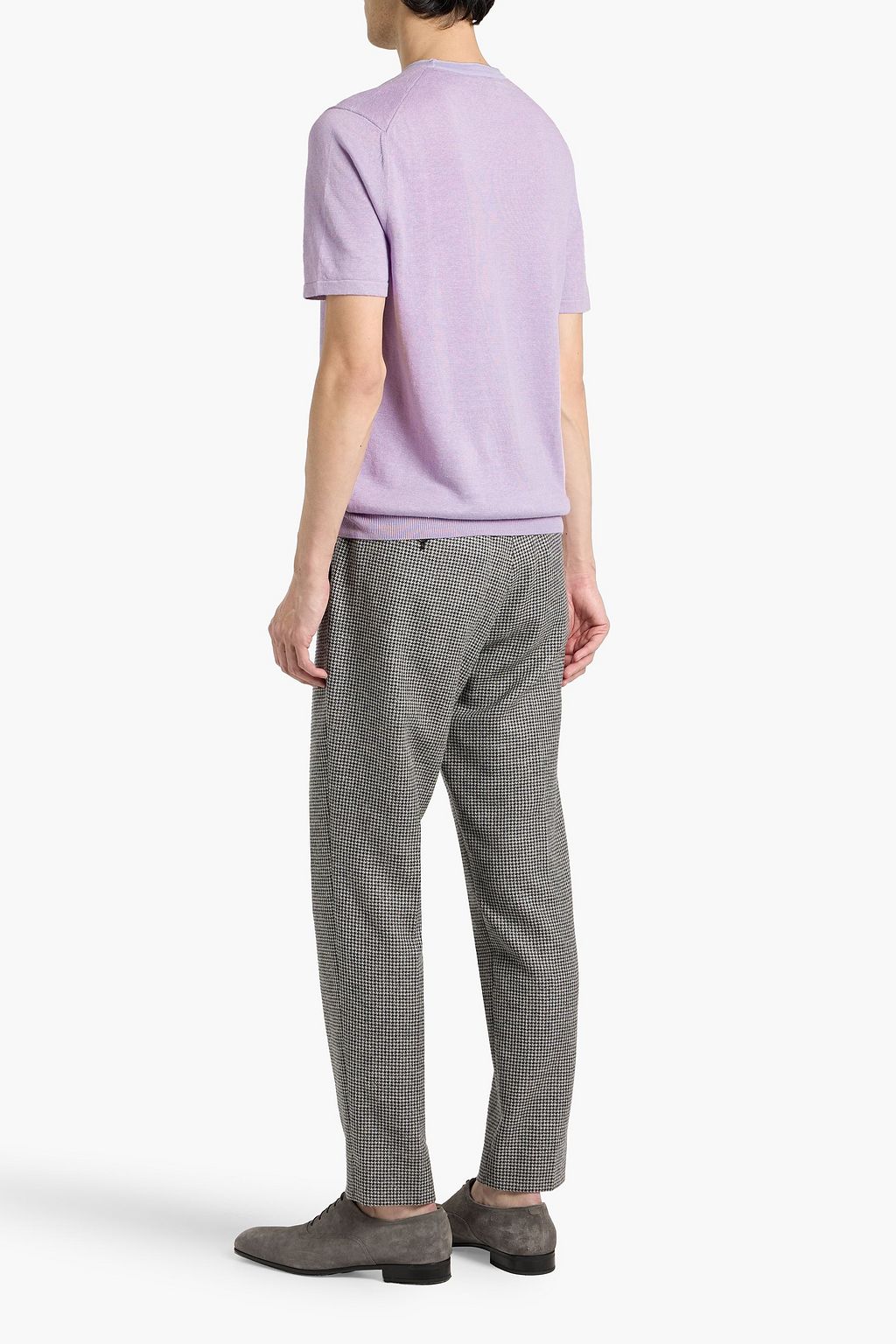 DUNHILL Linen and silk-blend T-shirt