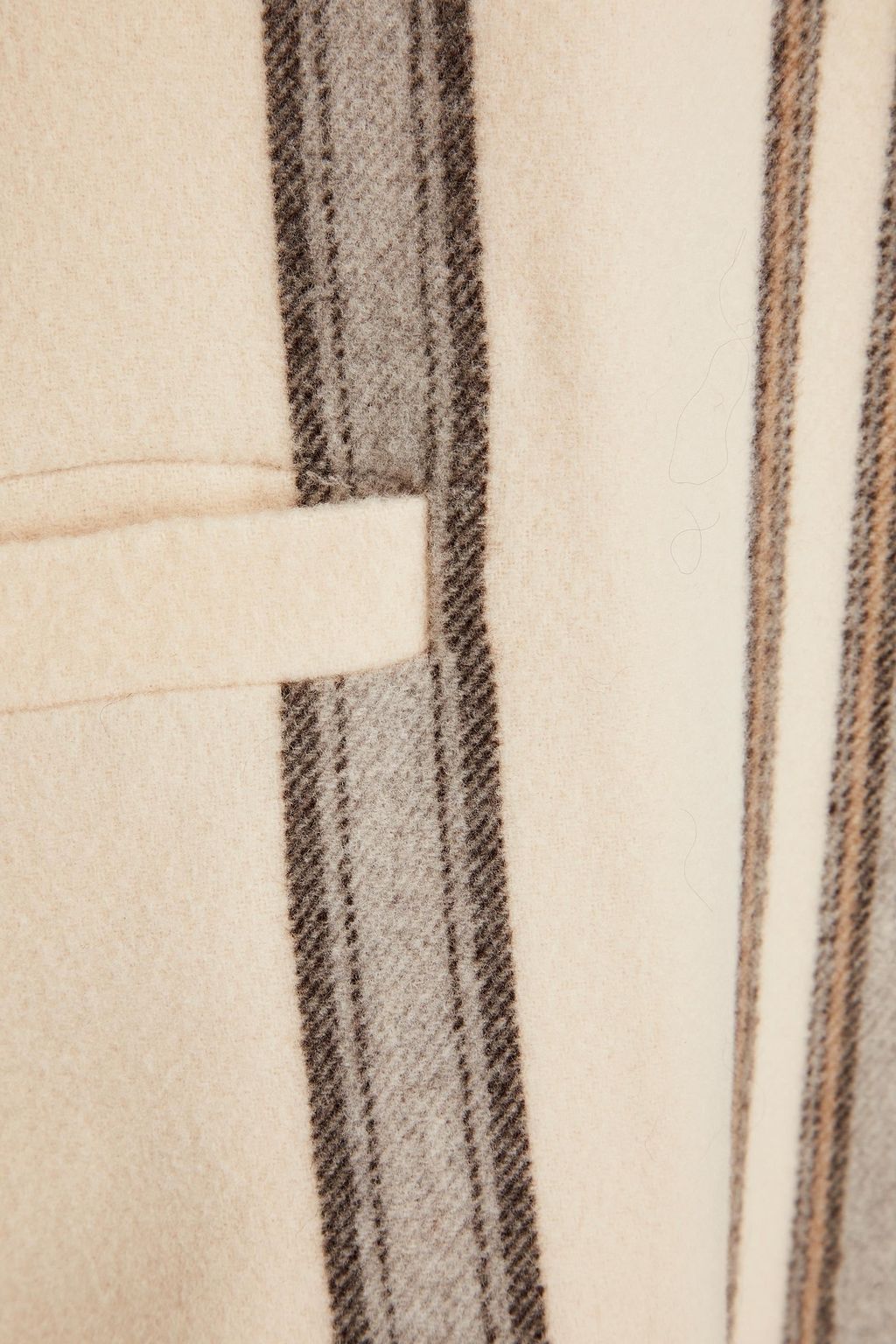 BRUNELLO CUCINELLI معطف من الجوخ المصنوع من مزيج الكشمير والصوف الممشَّط بتصميم مخطط