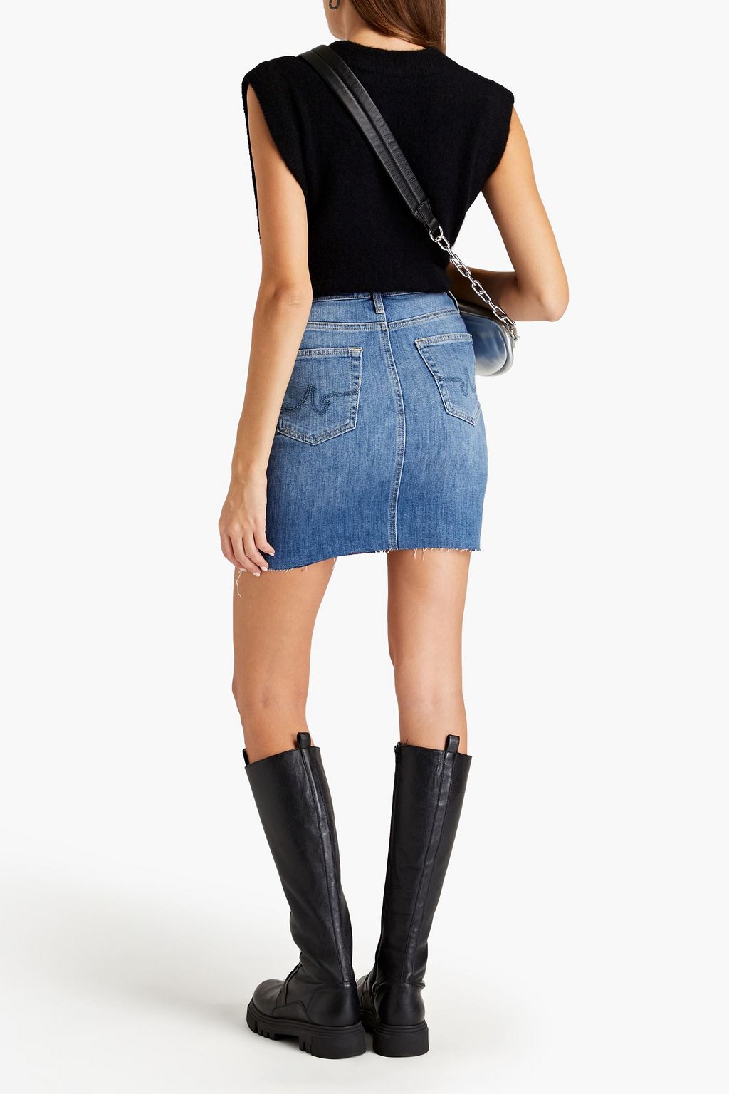 AG JEANS Erin faded denim mini skirt