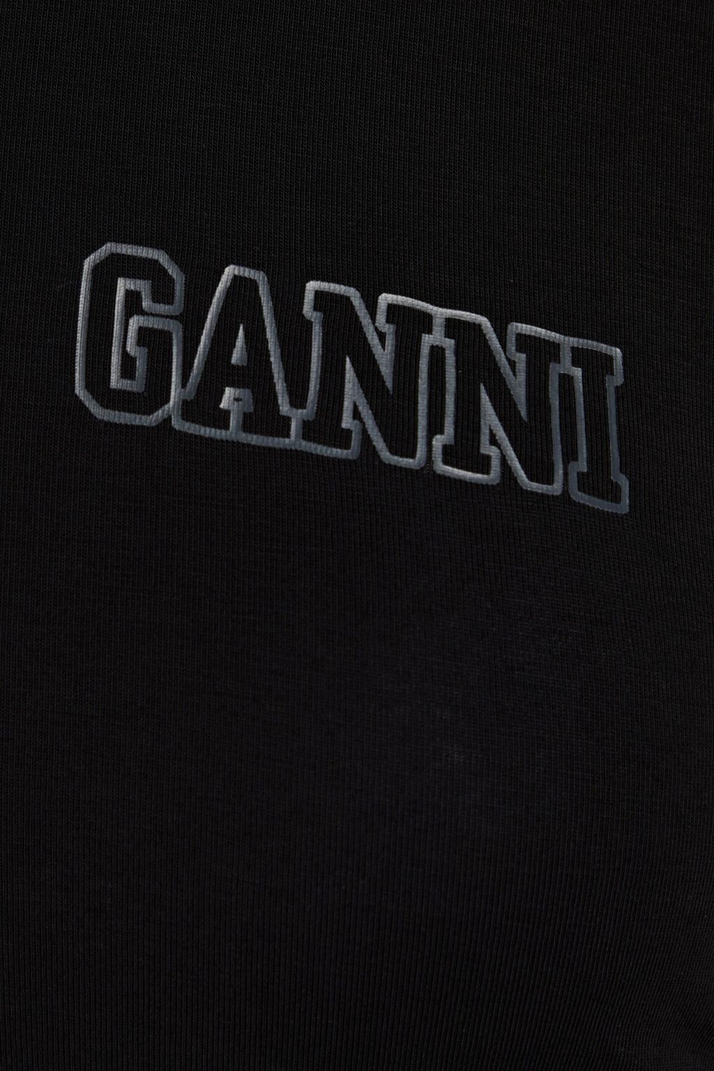 GANNI 루쉬 장식 프린트 라이오셀 혼방 저지 미니 드레스