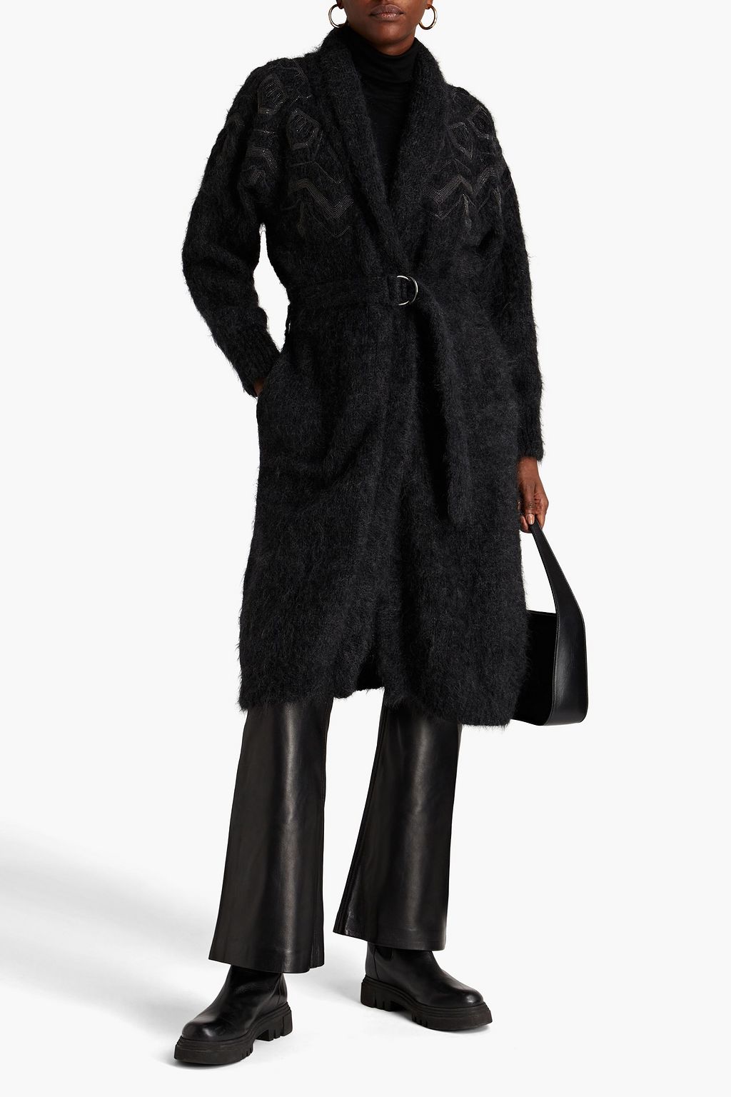 BRUNELLO CUCINELLI Brushed embellished mohair-blend cardigan