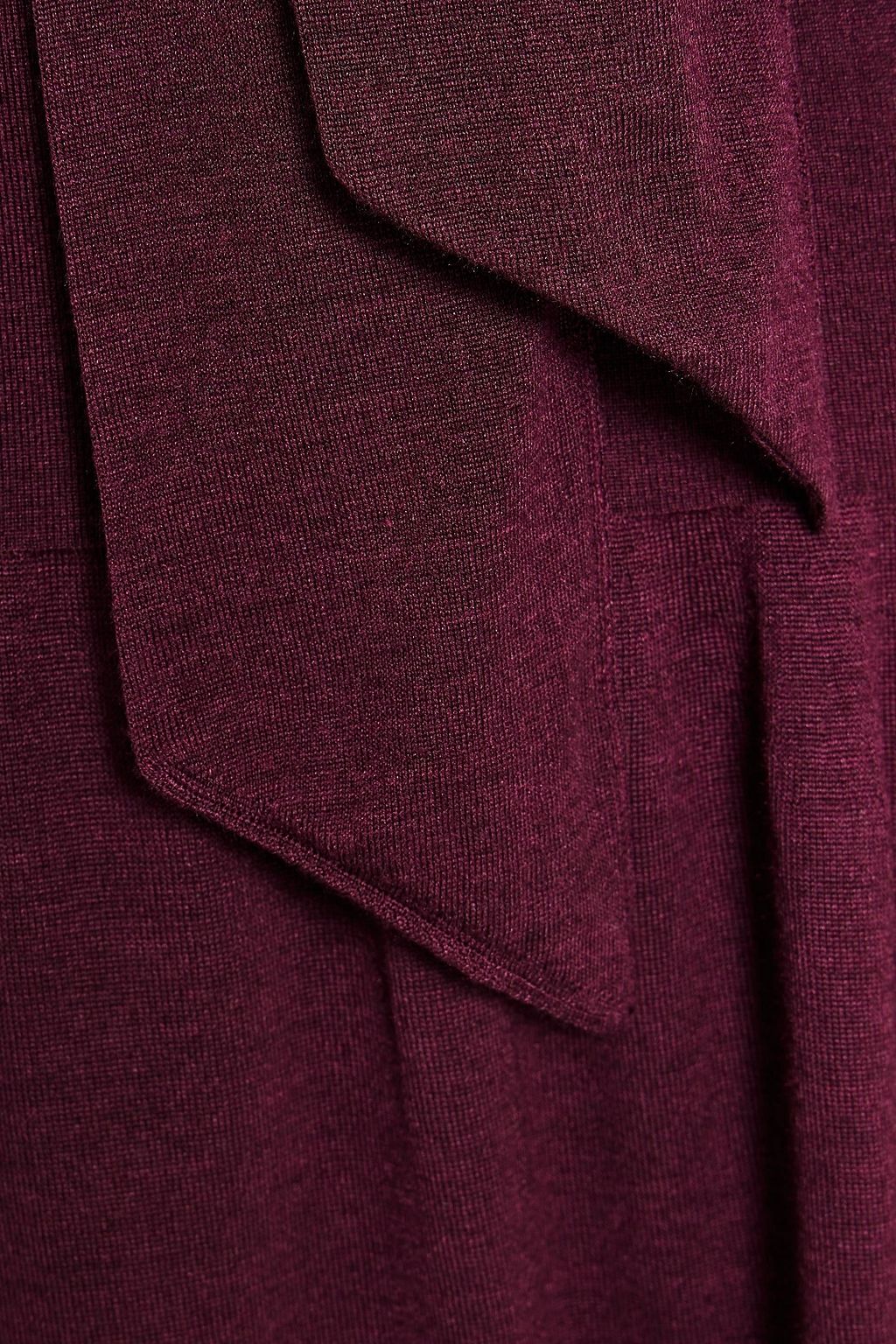 FERRAGAMO ギャザー入り ウール混 ミディワンピース