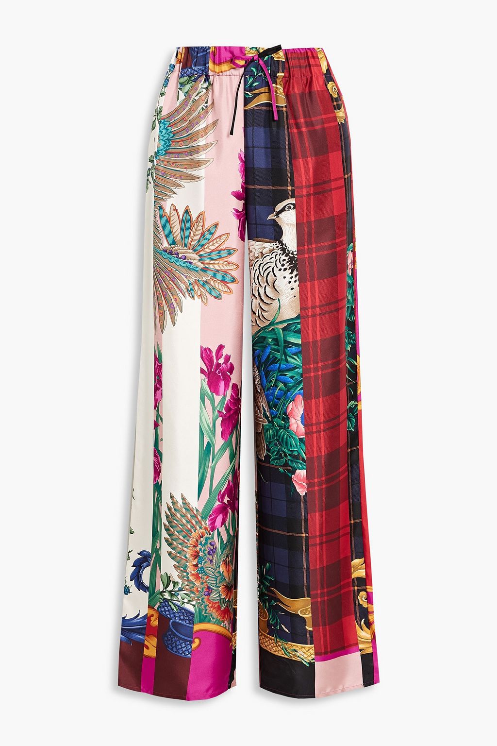 patterned silk pants