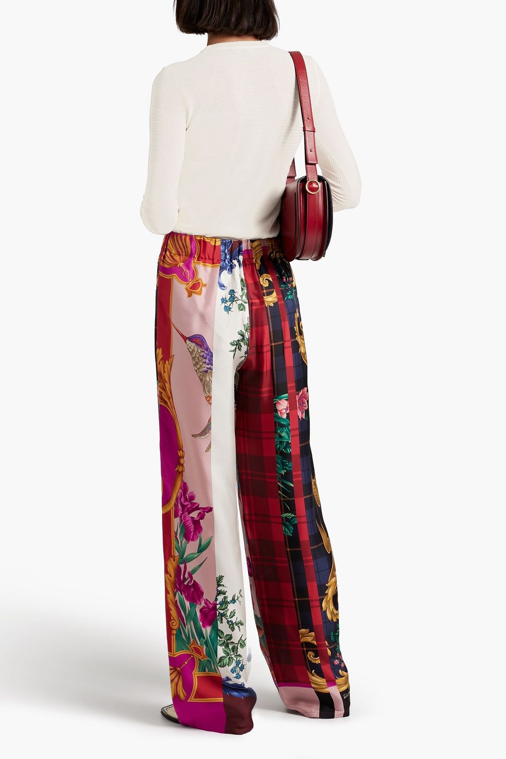 FERRAGAMO 페블 가죽 플리츠 스커트