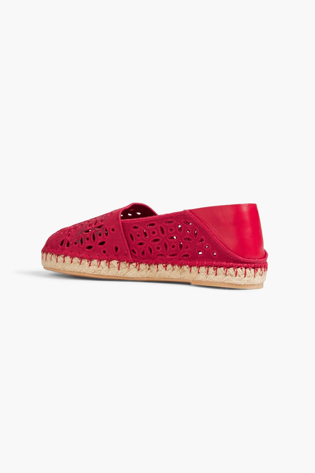 VALENTINO GARAVANI Logo-print broderie anglaise canvas espadrilles