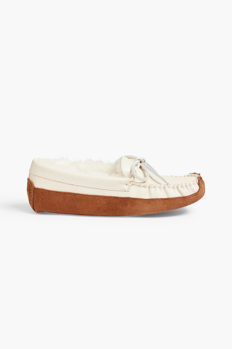 Australia Luxe Collective Bama Shearling-lined Pebbled-leather Loafers In Cream