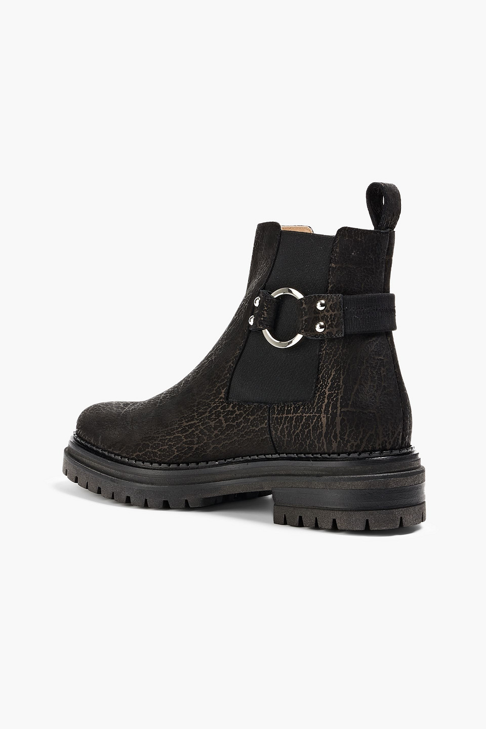 Sergio Rossi Motor 015 Printed Suede Ankle Boots In Black