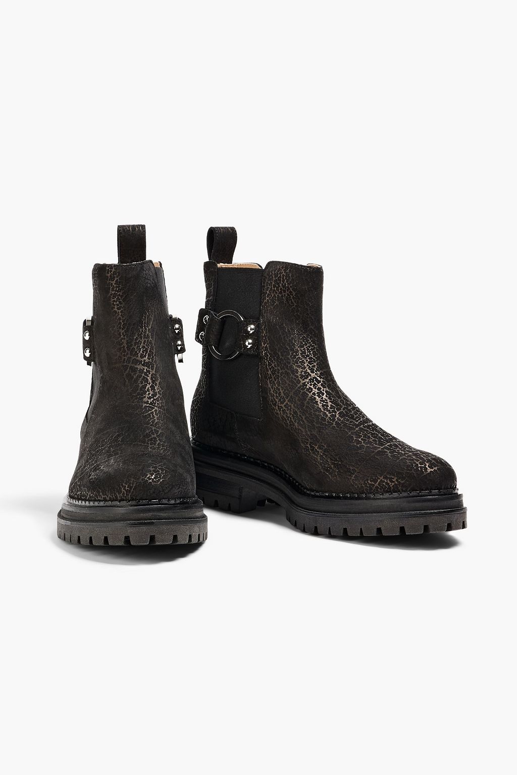 SERGIO ROSSI Motor 015 printed suede ankle boots