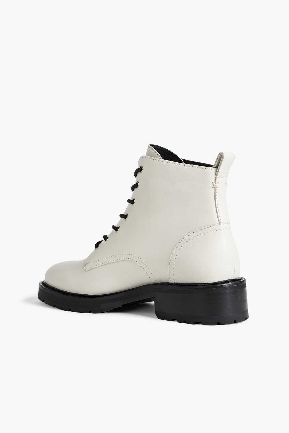 Shop Rag & Bone Cannon Leather Combat Boots In Off-white