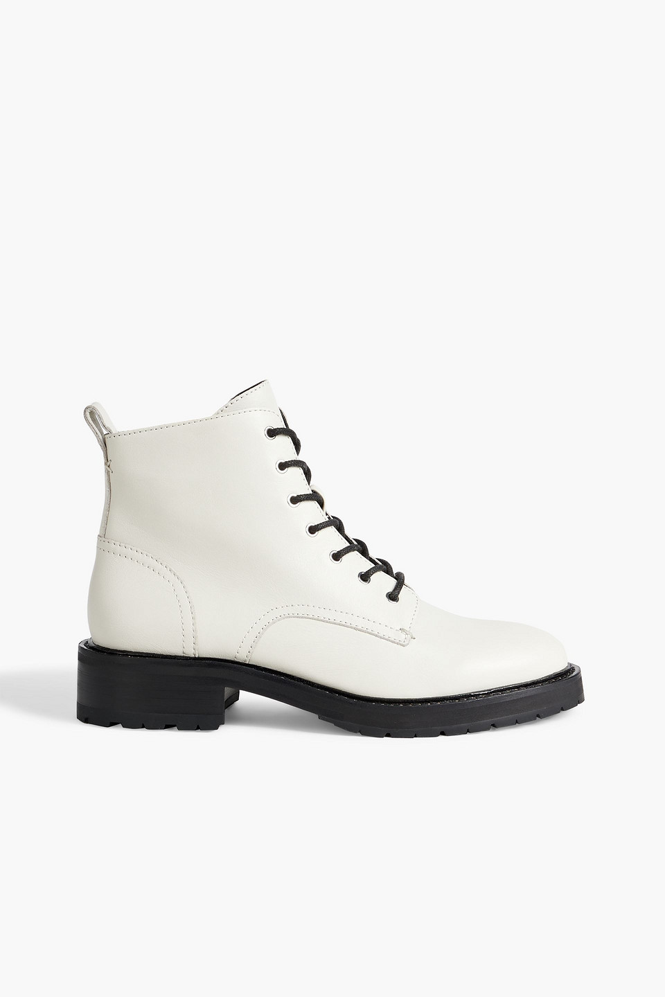 Rag & Bone Cannon Leather Combat Boots In Off-white