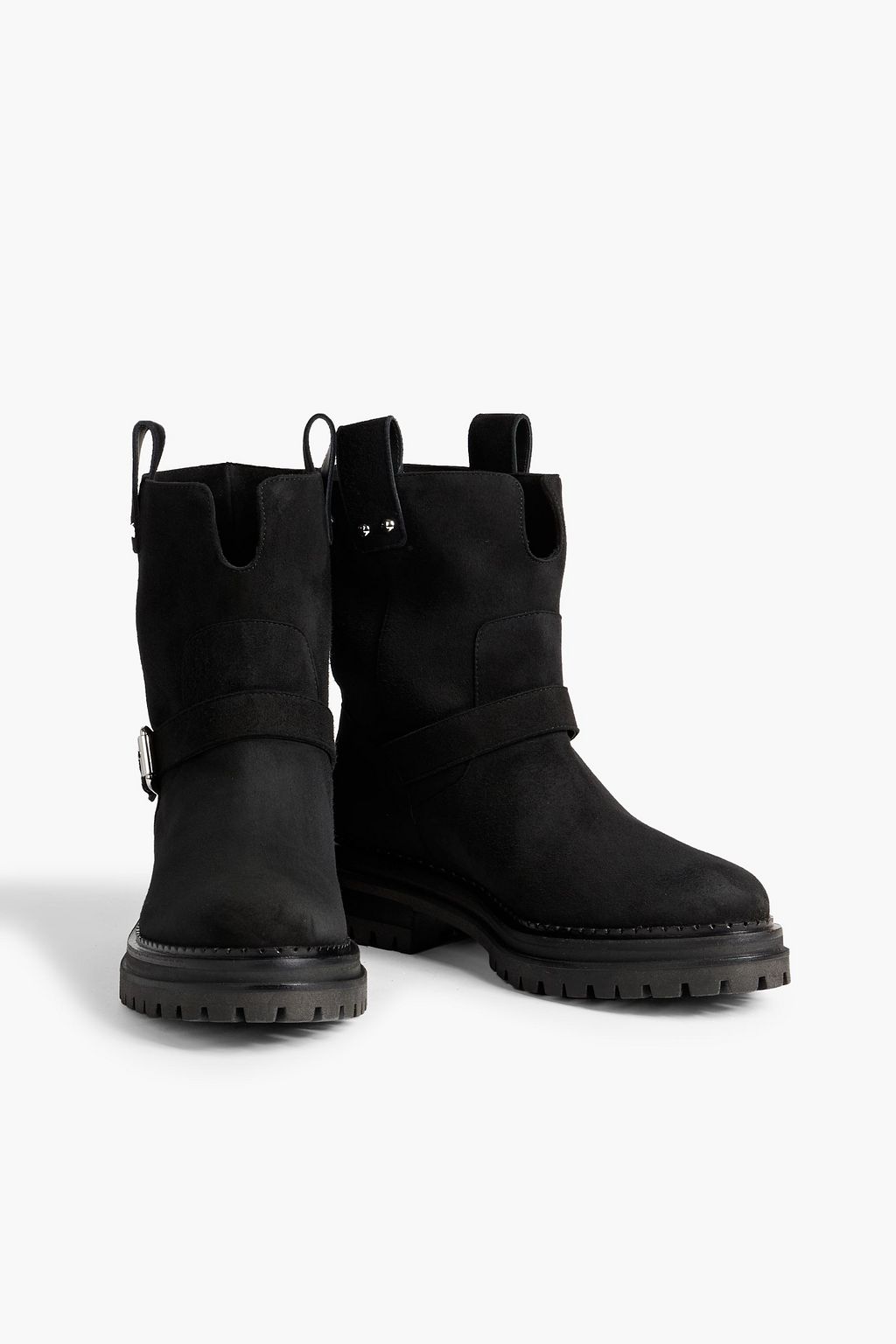 SERGIO ROSSI Motor 015 buckled suede ankle boots