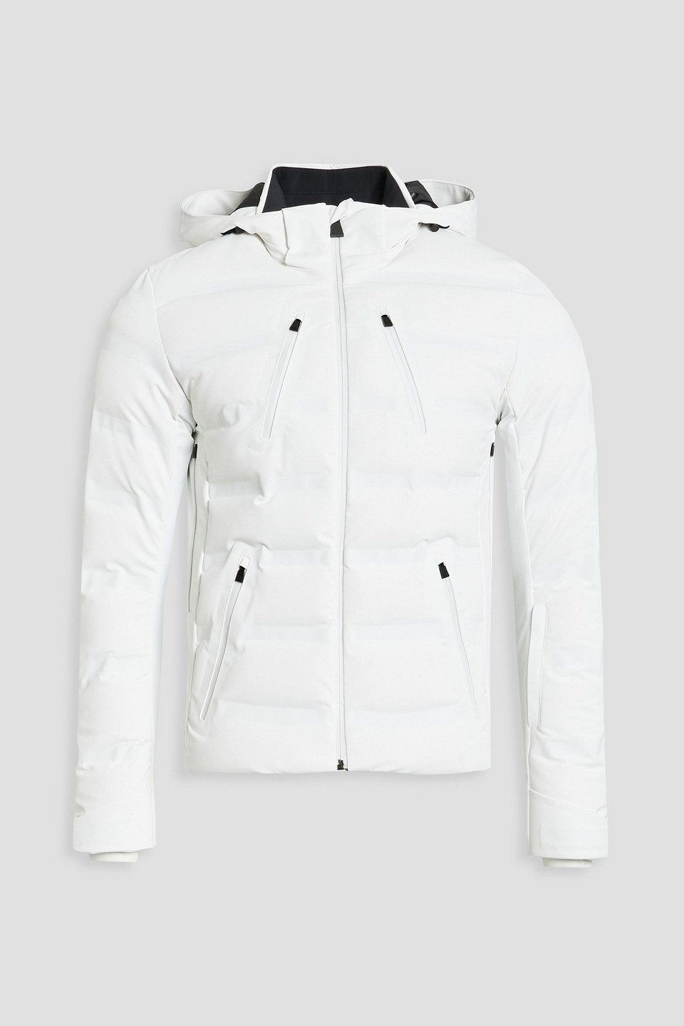 Aztech Quilted Hooded Down Ski Jacket In White