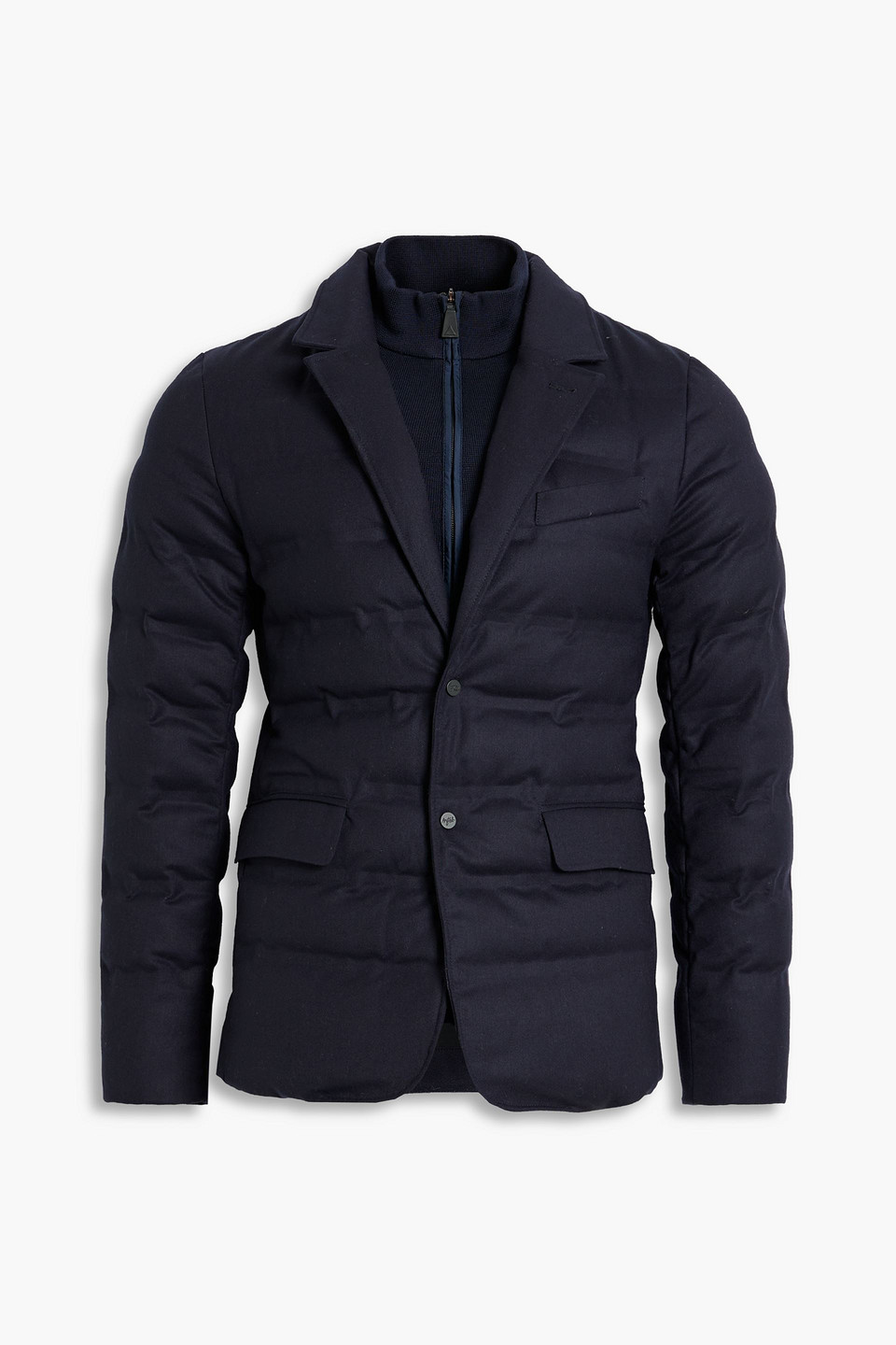 Aztech Starwood Quilted Wool-blend Twill Down Blazer In Midnight Blue