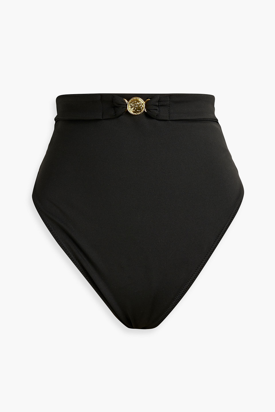 Caroline Constas Embellished High-rise Bikini Briefs In Black