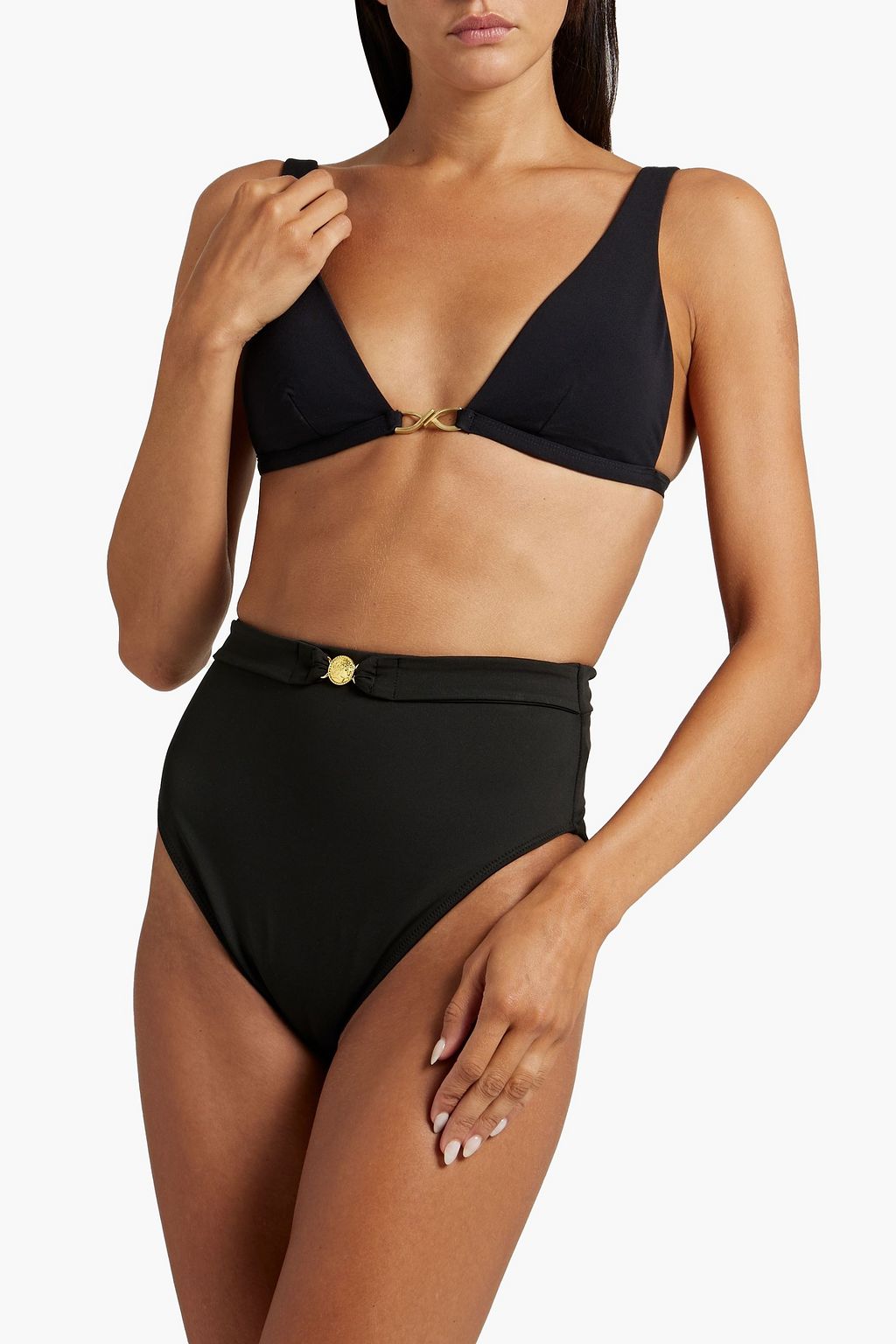 CAROLINE CONSTAS Embellished high-rise bikini briefs