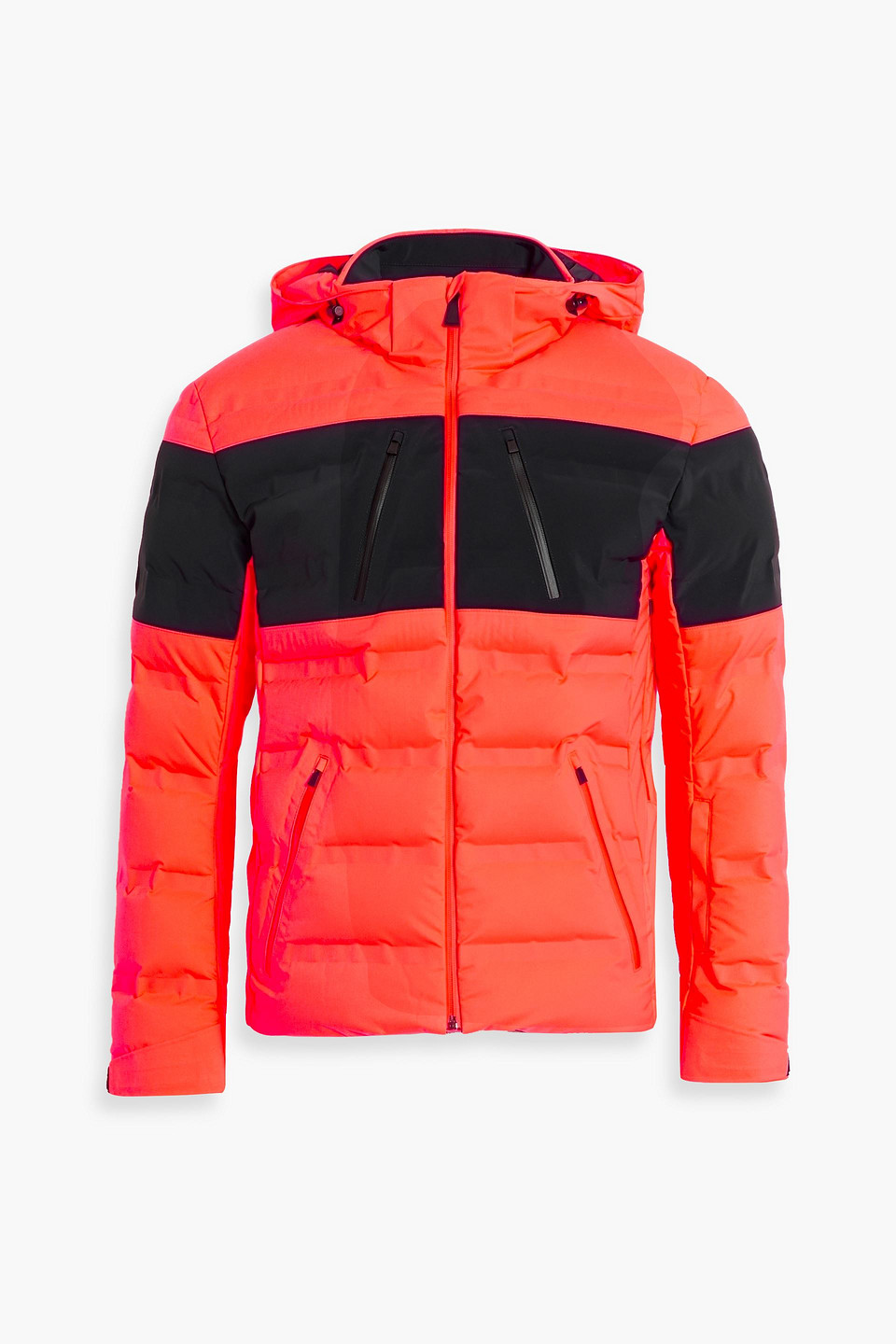 Aztech Two-tone Down Hooded Ski Jacket In Coral