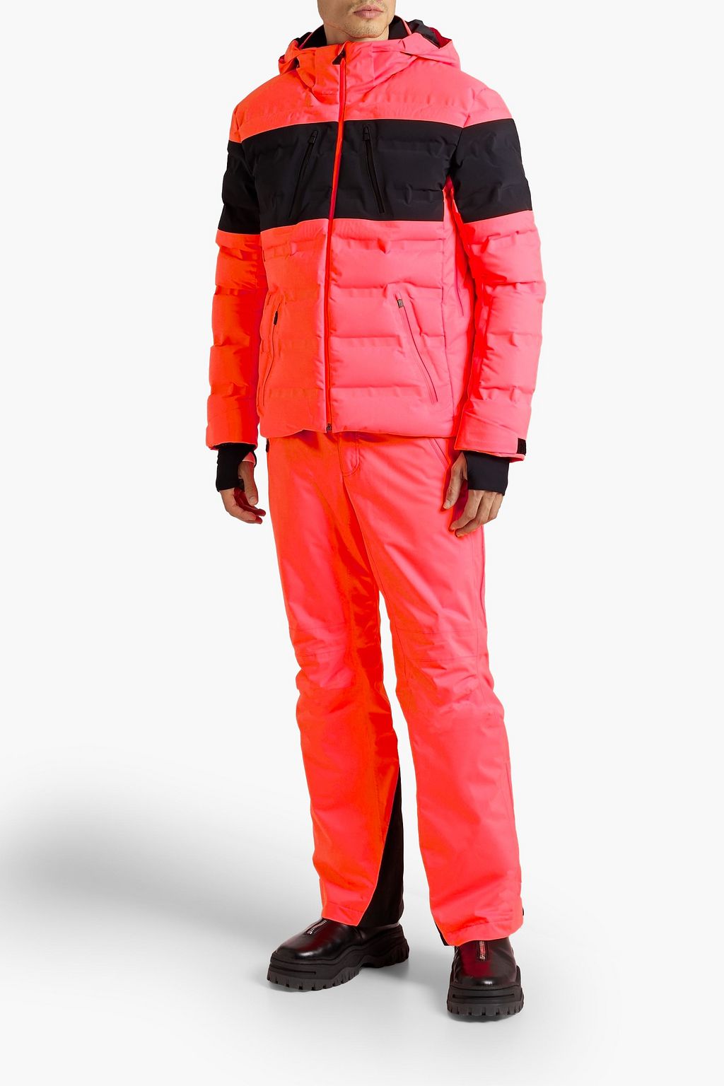 AZTECH MOUNTAIN Nuke quilted wool-blend twill-paneled hooded down ski jacket