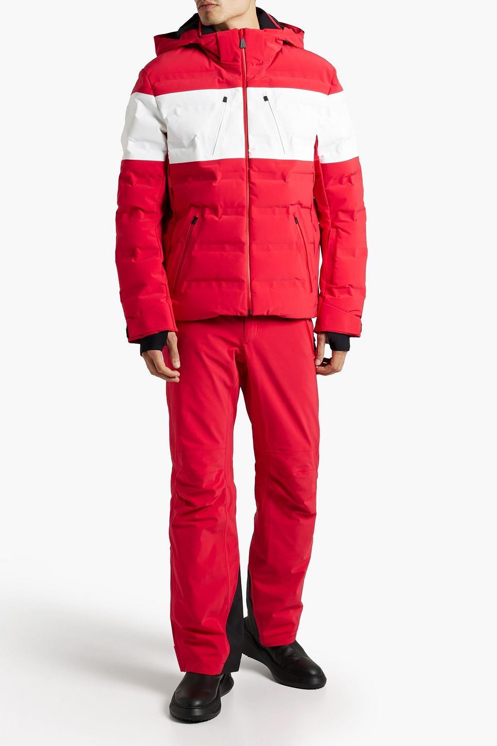 AZTECH MOUNTAIN Nuke quilted wool-blend twill-paneled hooded down ski jacket