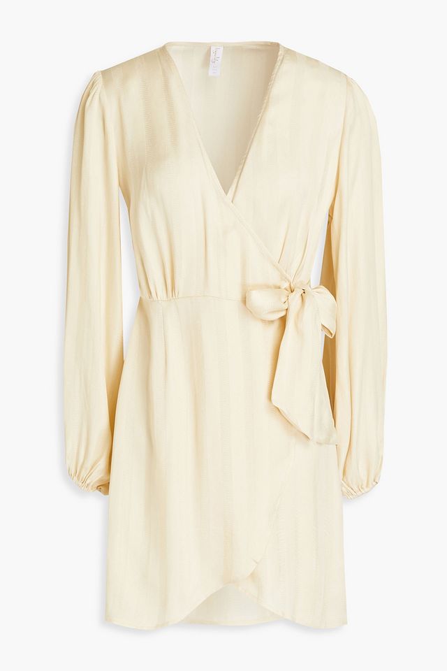 Matira Lunar striped cupro-blend jacquard mini wrap dress