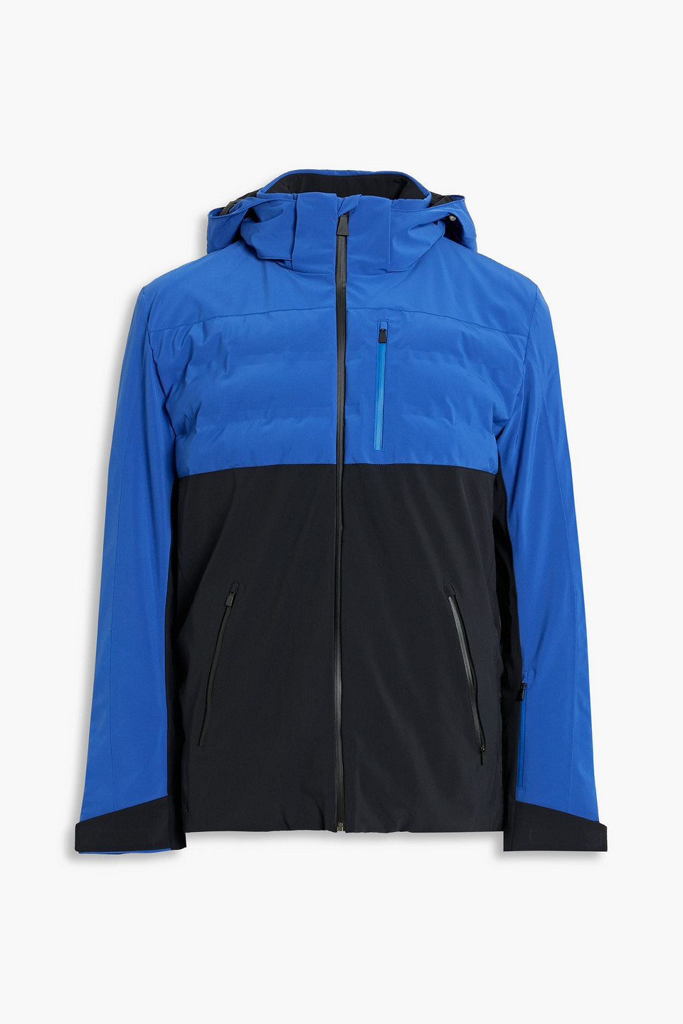 Aztech Ajax Quilted Two-tone Hooded Ski Jacket In Royal Blue