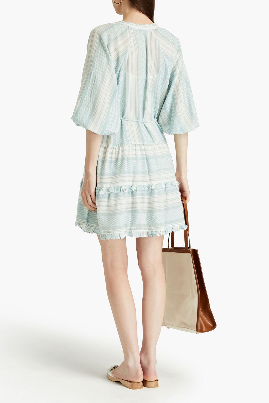 TIGERLILY Okimi Charley ruffled cottonjacquard mini dress Sale up to 70 off THE