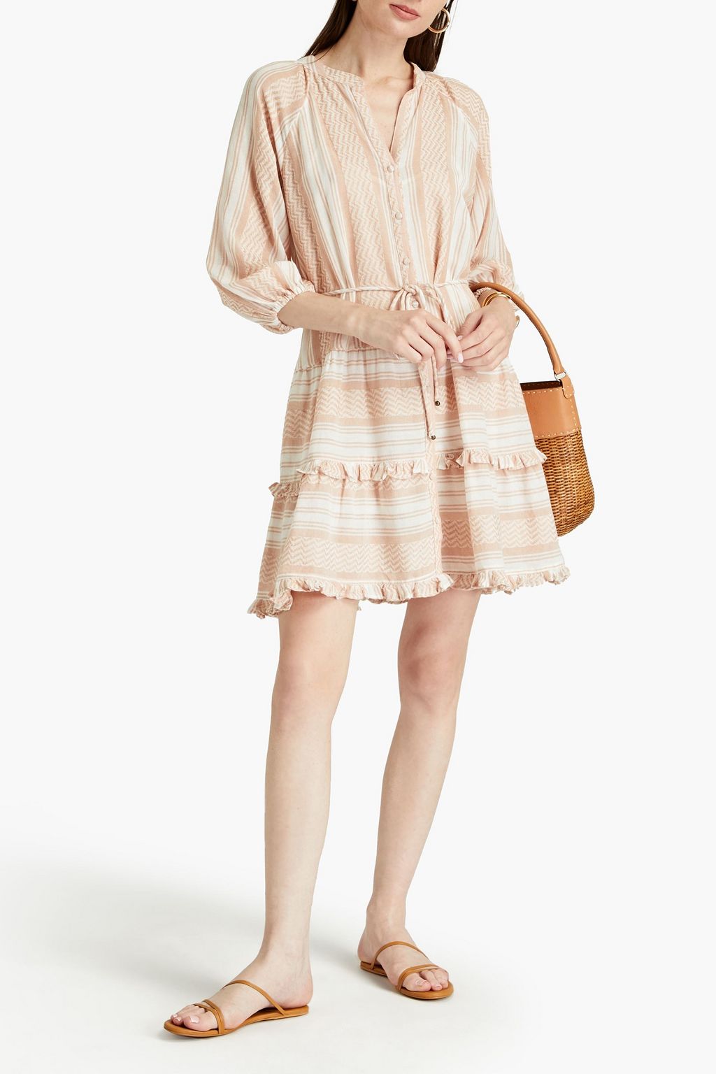 TIGERLILY Okimi Charley ruffled cotton-jacquard mini dress