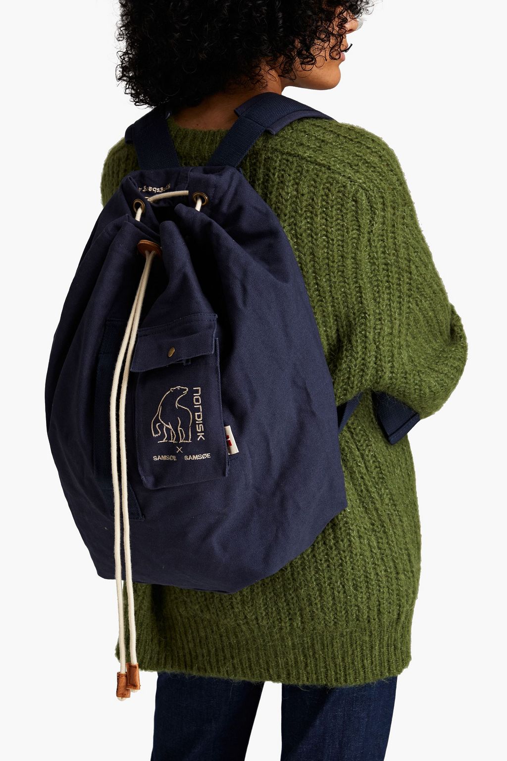 SAMSØE Φ SAMSØE Jackie embroidered cotton-canvas backpack