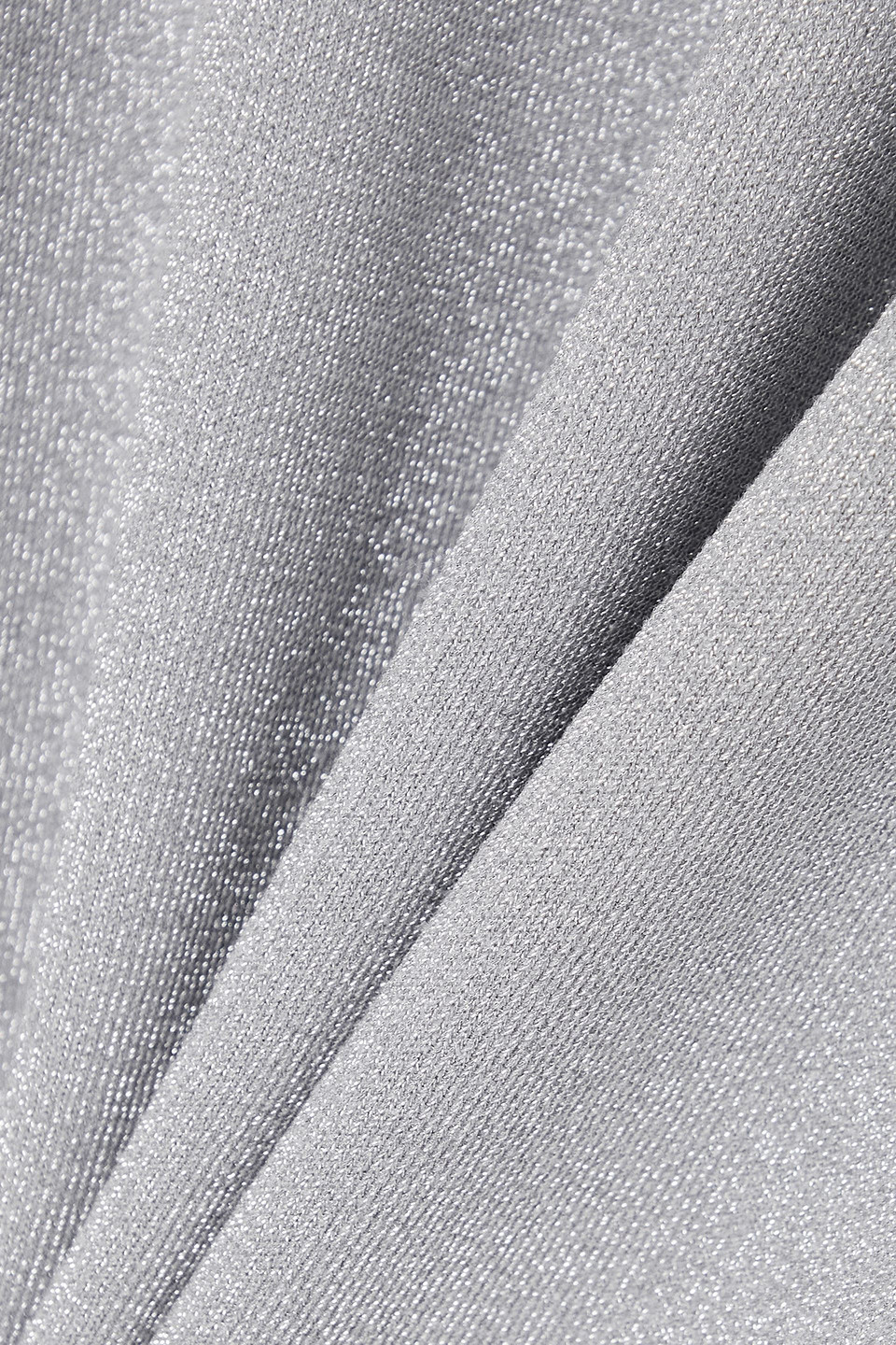 Victoria Beckham Vb Body One-shoulder Metallic Lurex Midi Dress In Light Gray