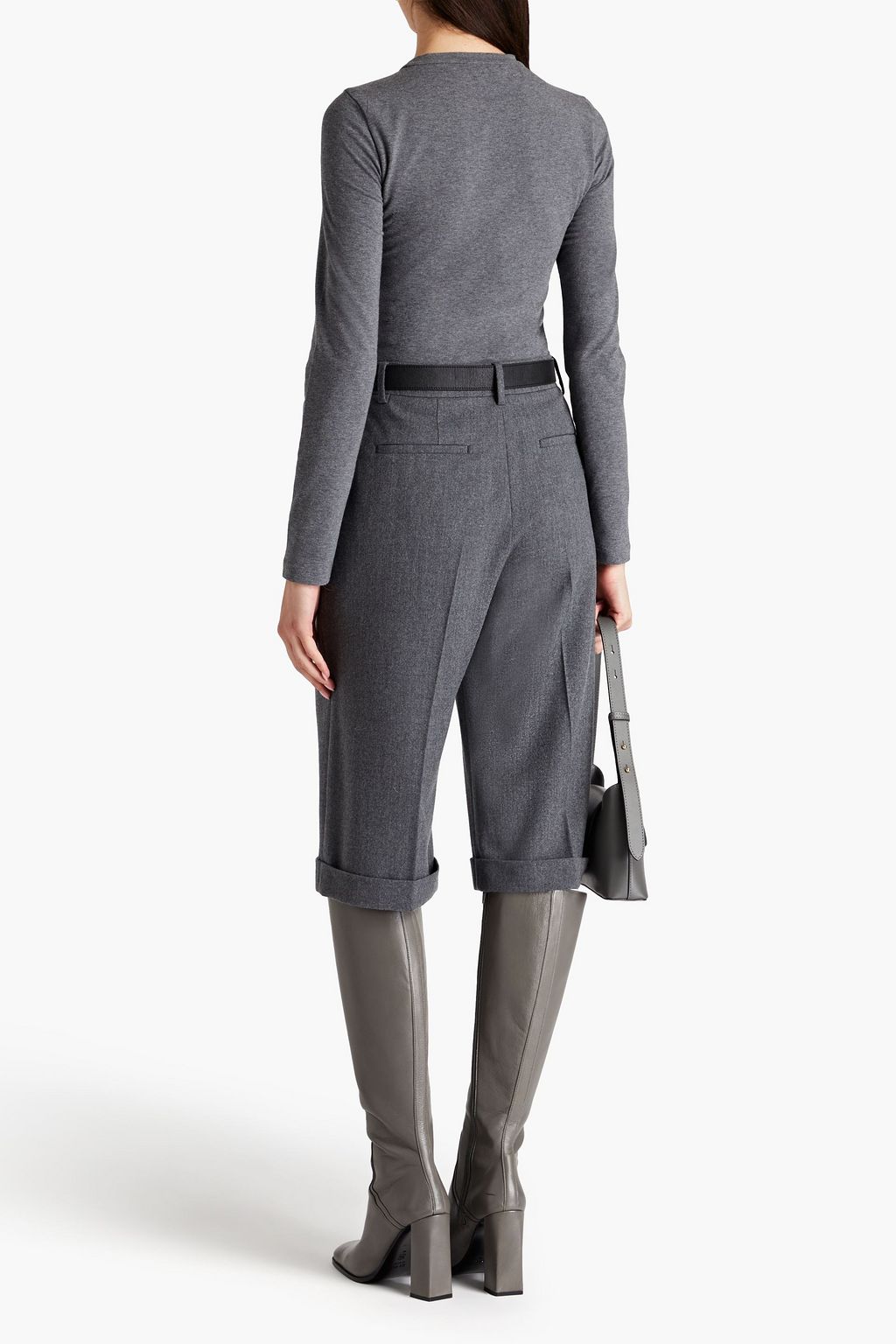 BRUNELLO CUCINELLI Bead-embellished stretch-cotton jersey top