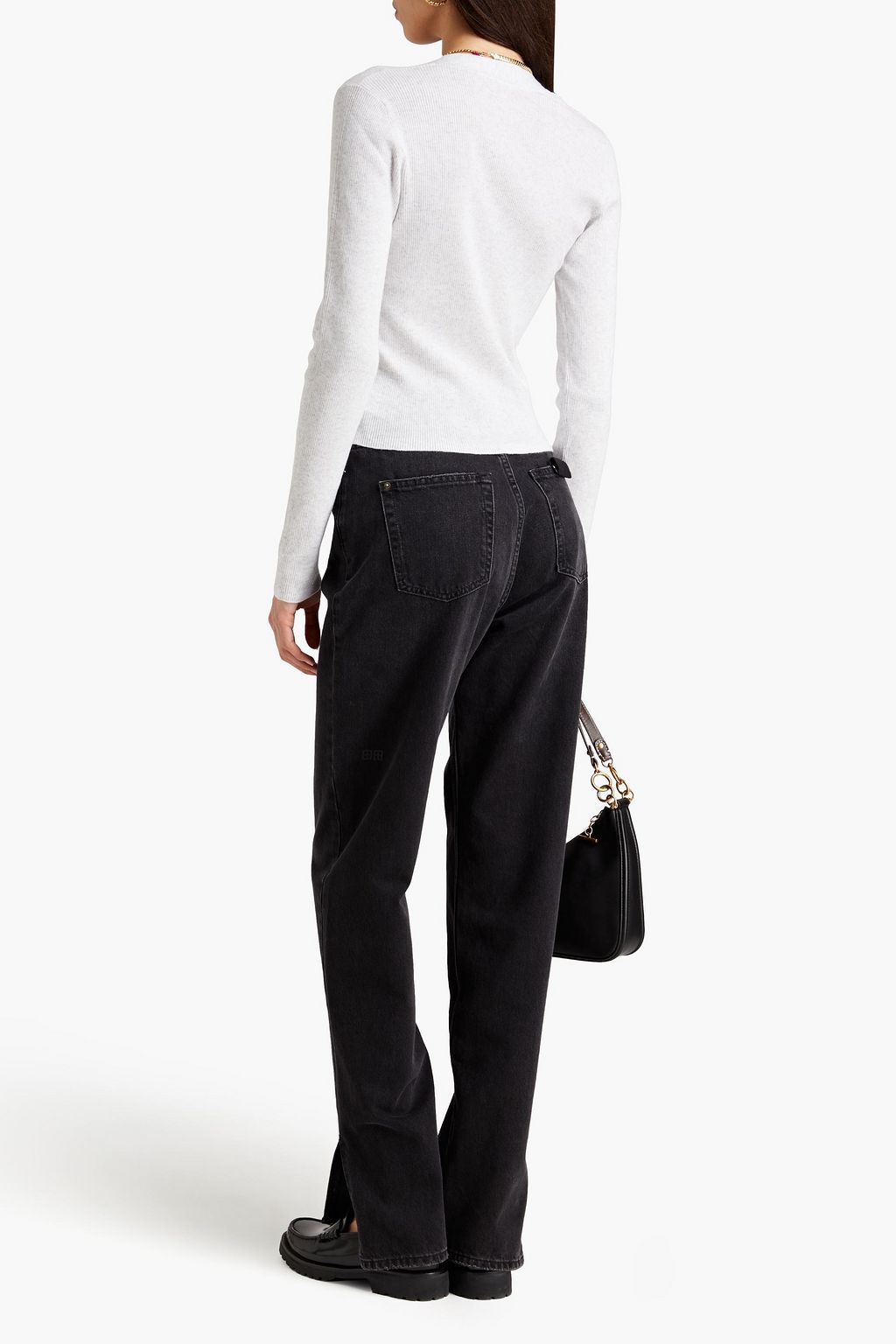 BRUNELLO CUCINELLI Cardigan aus Rippstrick in Metallic-Optik